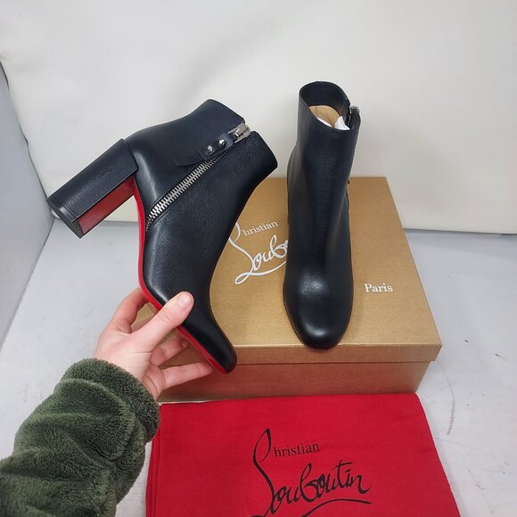 Christian Louboutin Black Ziptotal Black Ankle Boot